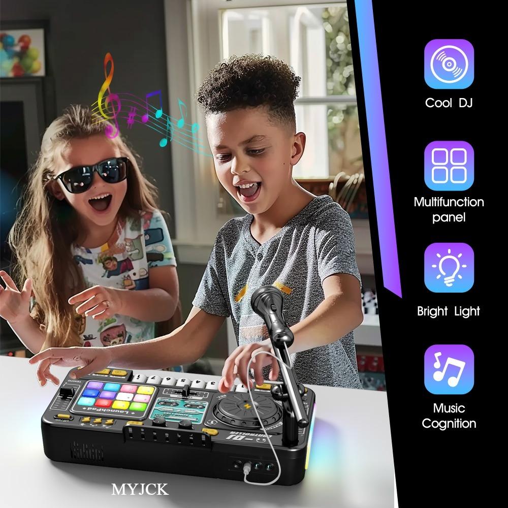 Детский DJ-микшер с микрофоном, электронное пианино, клавиатура, Bluetooth DJ-контроллер-вертушка, музыкальный инструмент. Идея рождественского подарка для ребенка
