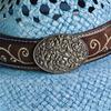 Blue Gradient Straw Cowboy Hat For Women And Men – Western Sun Hat For Country Concert Rodeo And Cowgirl Outfits