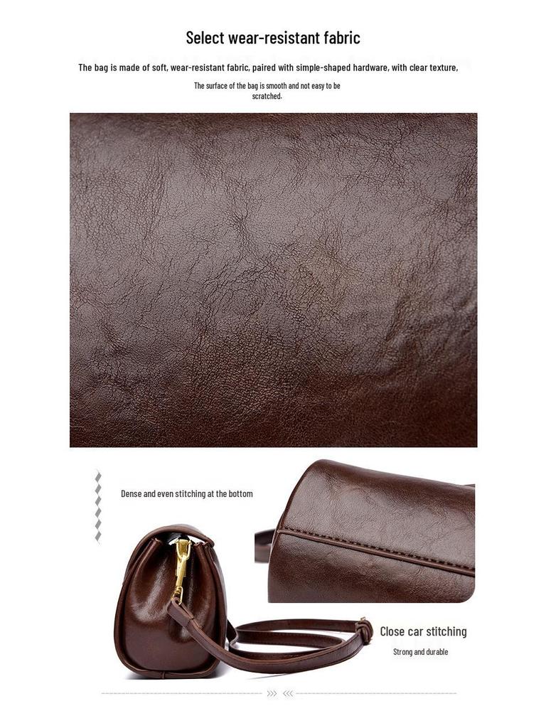 Осенняя женская сумка кроссбоди из текстурированной кожи растительного дубления - Модная, Универсальная, Ретро-дизайн в нескольких цветах.