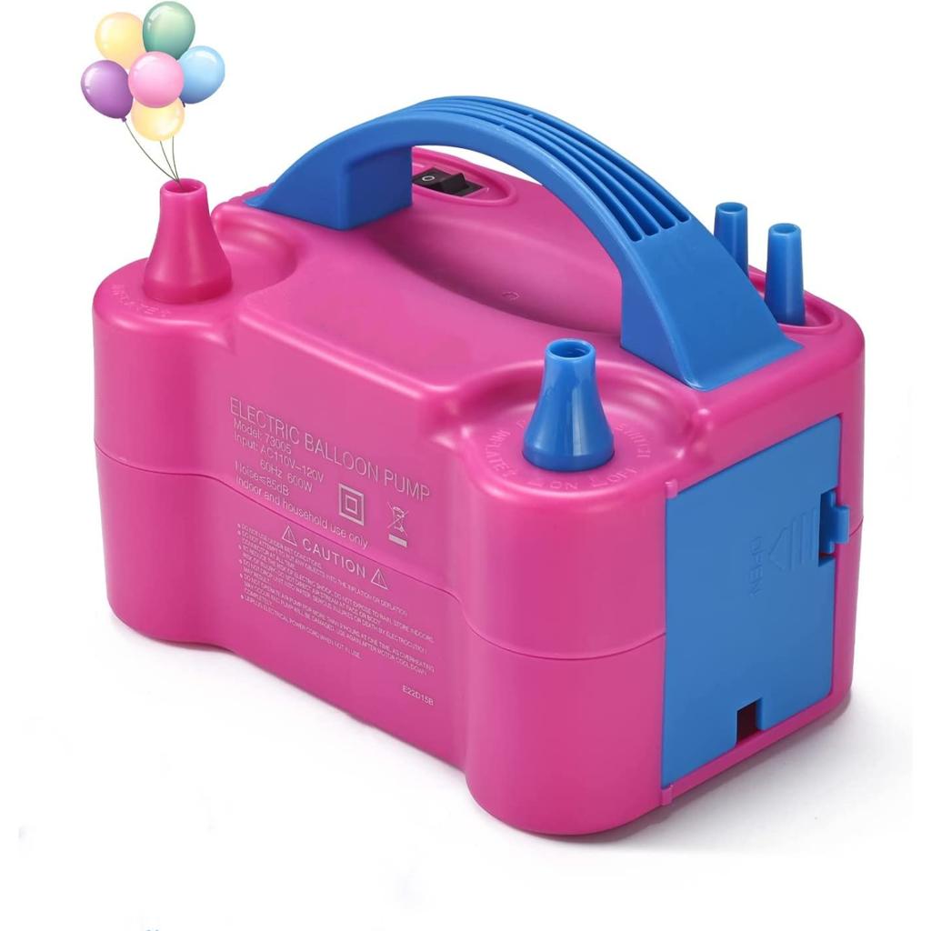 Электрический насос для воздушных шаров, портативная электрическая машина для нагнетания воздушных шаров, надувной насос для воздушных шаров мощностью 600 Вт с двойной насадкой для украшения вечеринок