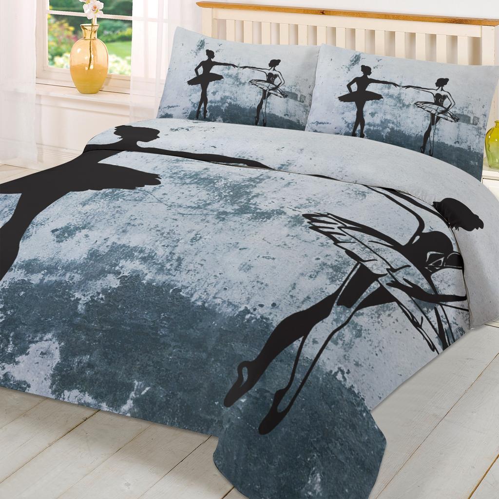Пододеяльник на стену для девочки-балерины с наволочкой, на заказ, комплект постельного белья из 3 предметов, пододеяльник, двуспальная кровать, домашний текстиль
