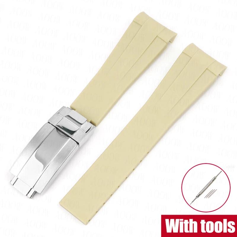 20mm Rubber Strap for Rolex GMT Daytona Submariner Waterproof TPU Curved End Replace Watch Band for Omega X Swatch MoonSwatch