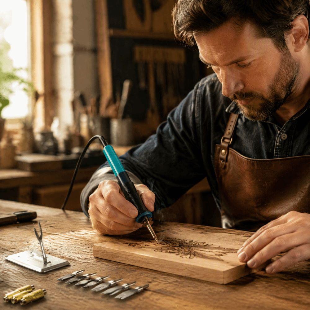 22-Pcs Pyrography Tool Set Wood Burning Pen Wood Carving Kit Soldering Iron Kit Handmade Projects