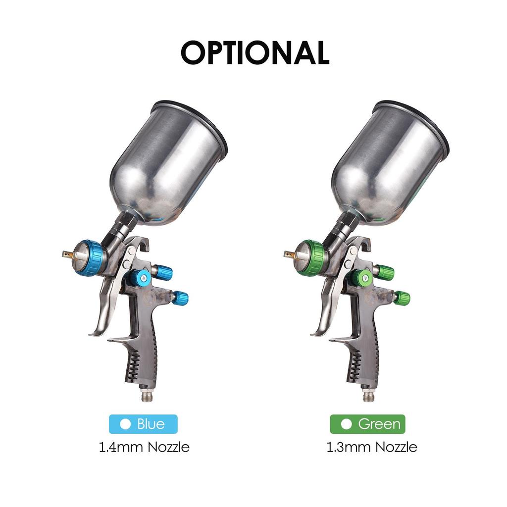 LVLP воздушный распылитель с гравитационной подачей, мини-пистолет для распыления краски, комплект, сопло 1,3 мм, чашка для жидкости, 600 мл, распылитель воздушной краски