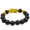 Six-character Mantra Gold Beads Obsidian Gold-plated Pixiu Bracelet Men's Bracelet Ethnic Style Jewelry
