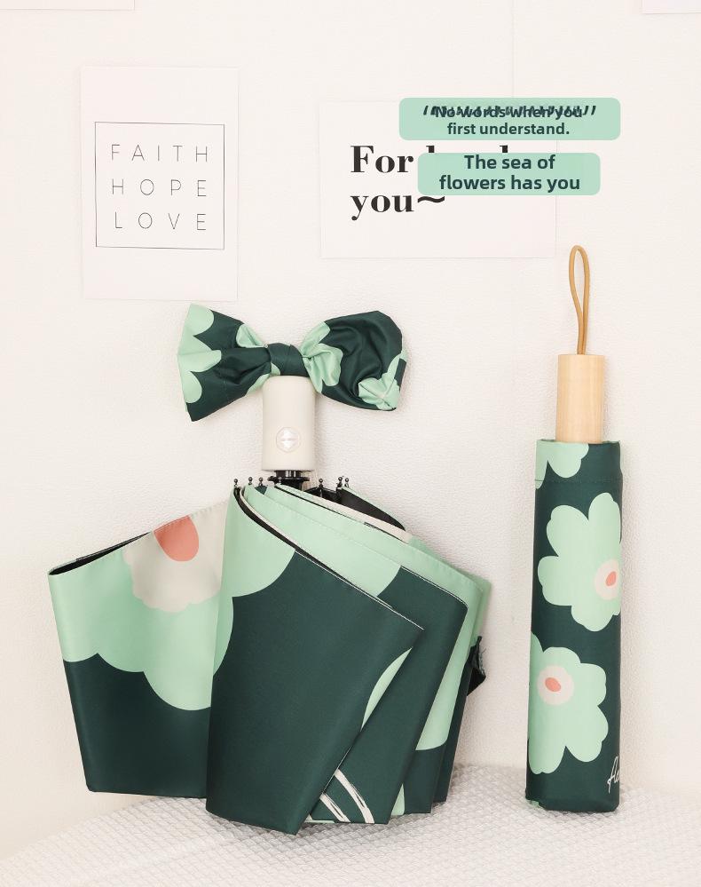 Компактный автоматический зонт от солнца и дождя с защитой от ультрафиолета