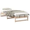 Brown Bed Frame 90 X 220 Cm Solid Pine Wood