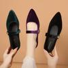 Fashion Spring Mary Jane Ballet Flats Shoes Woman Velvet Slip-on Women's Shoes Comfortable Soft Pointed Toe Flat Shoes for Women Zapatos