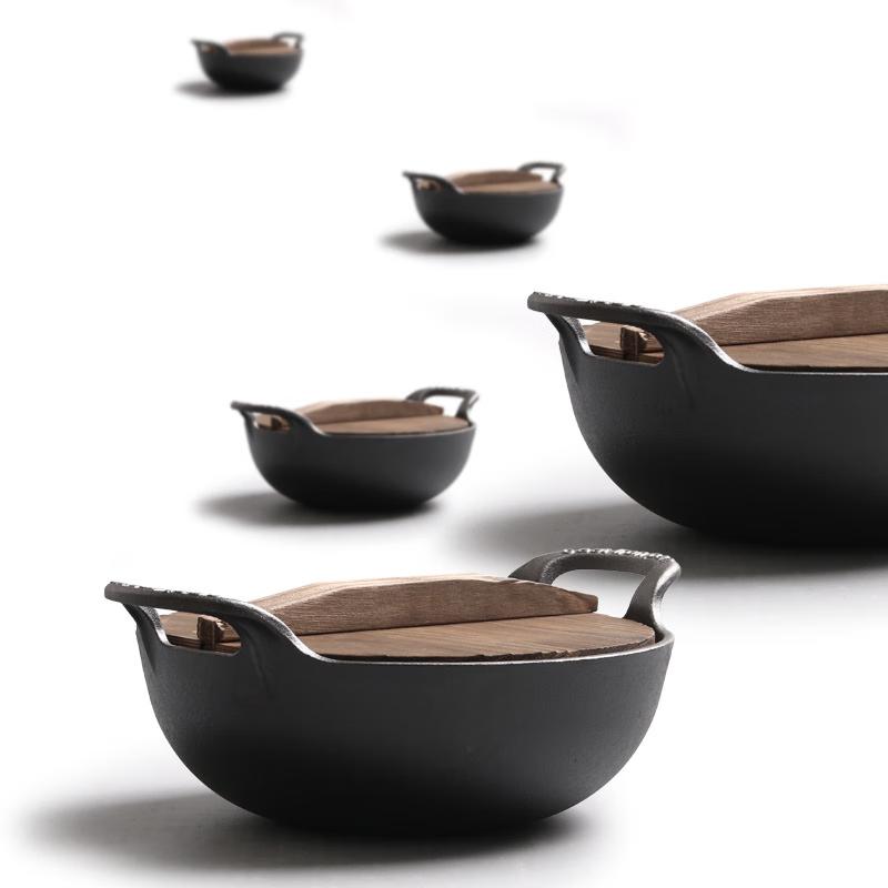 Чугунная многофункциональная кастрюля JingQingFu со стеклянной крышкой