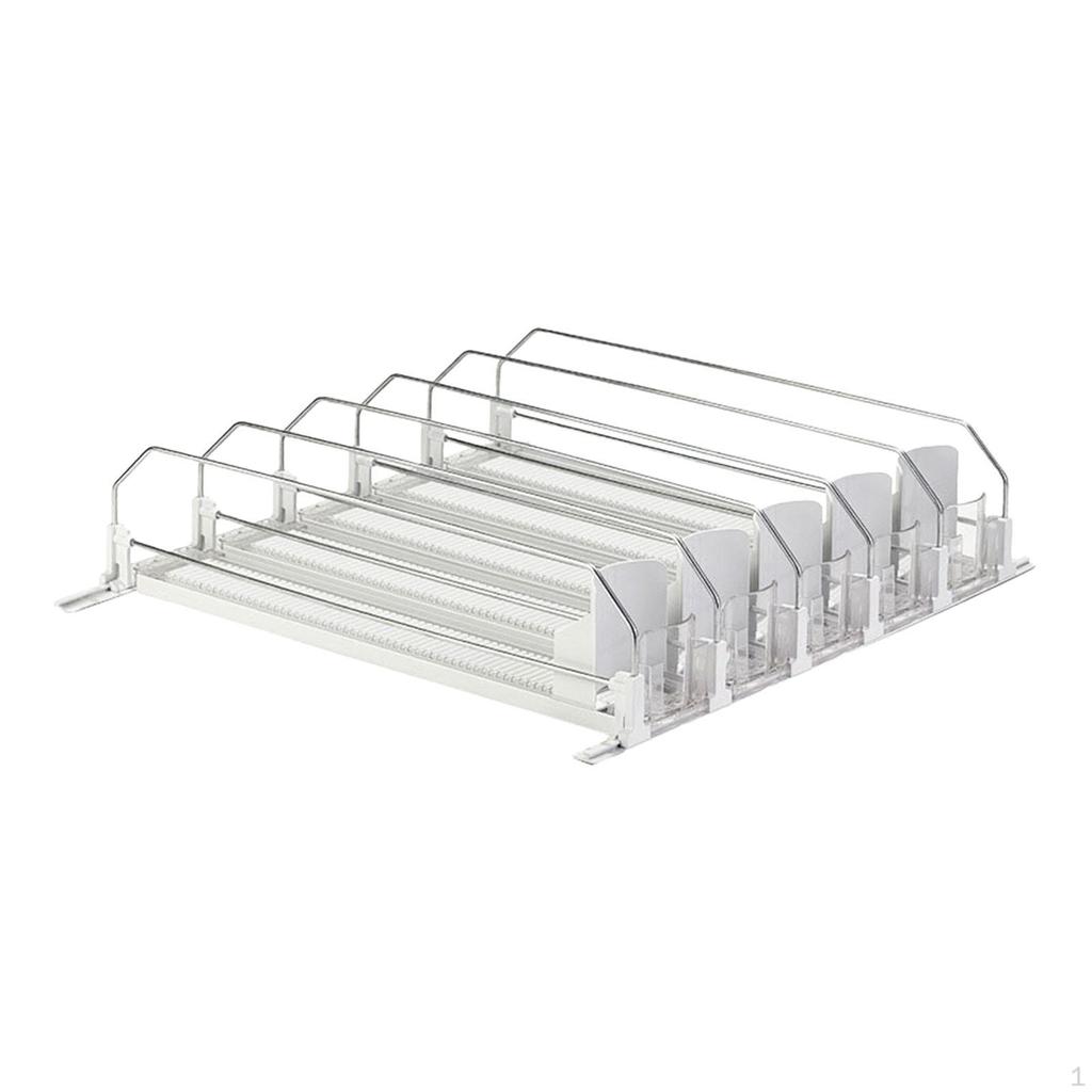 Drink Organizer for Fridge Automatic Propeller Bottle Rack Durable Spring Loaded Beverage