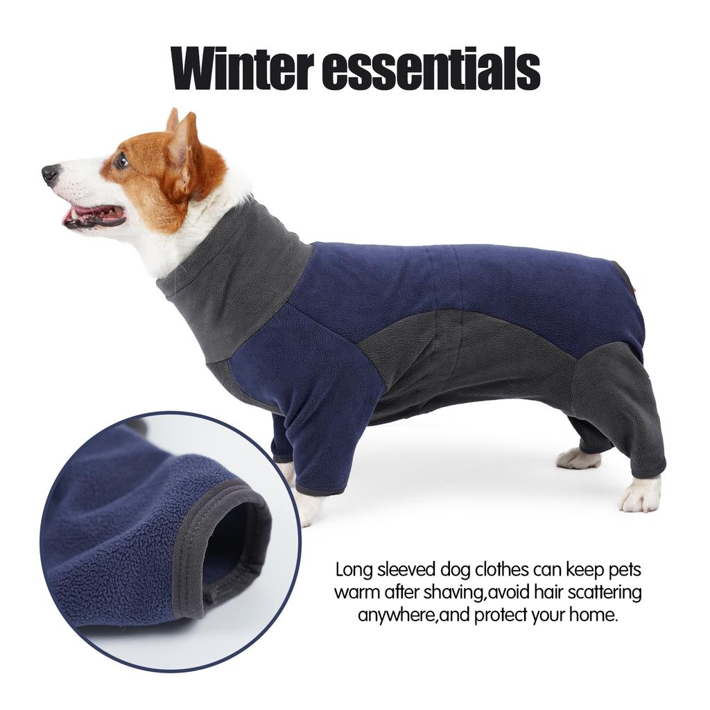 Dog Fleece Jacket Warm Winter Coat Turtleneck Pullover for S M L Dogs