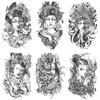 Black Geisha Dragon Girl Prajna Mask Bergamot Wings Water Transfer Simulation Tattoo Disposable Tattoo Sticker