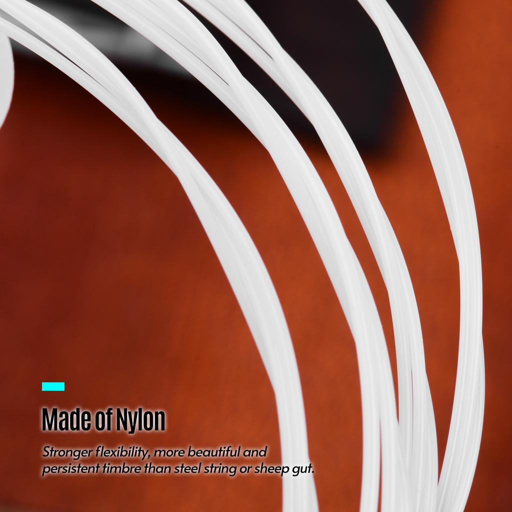 Nylon Ukulele Strings Set 4 Strings Set(.024 .026) Replacement Practice Universal for 23 Inch Concert Ukulele Hard