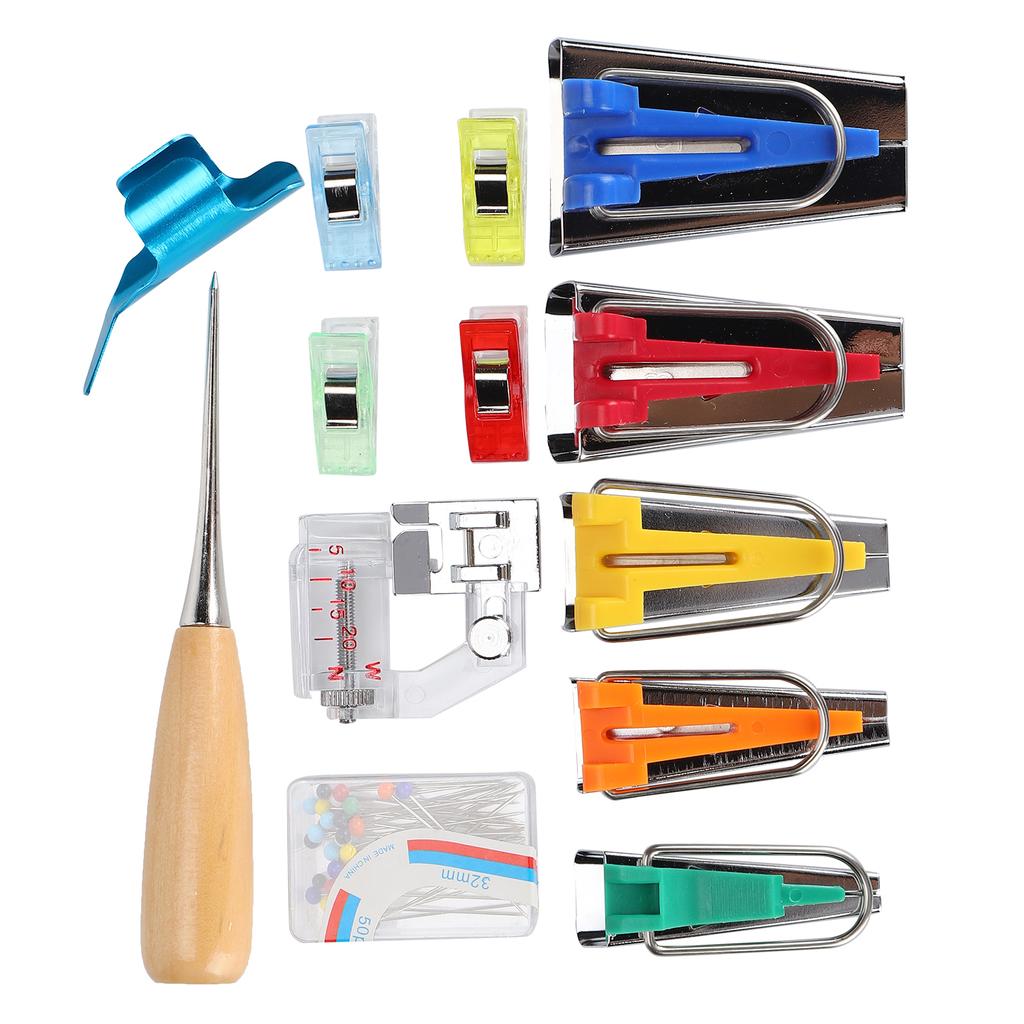 Bias Tape Maker Set Fabric Binder Folder Sewing Awl Kit DIY Accessories for Quilt Binding