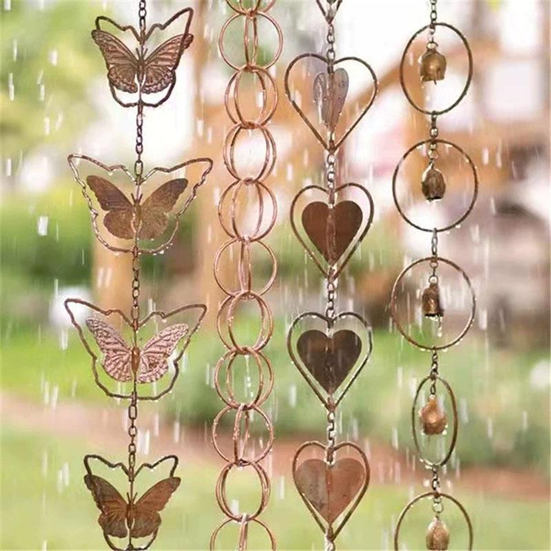 Watering Can Rain Chain Hanging Garden Outdoor Nature Ornament Water Decoration