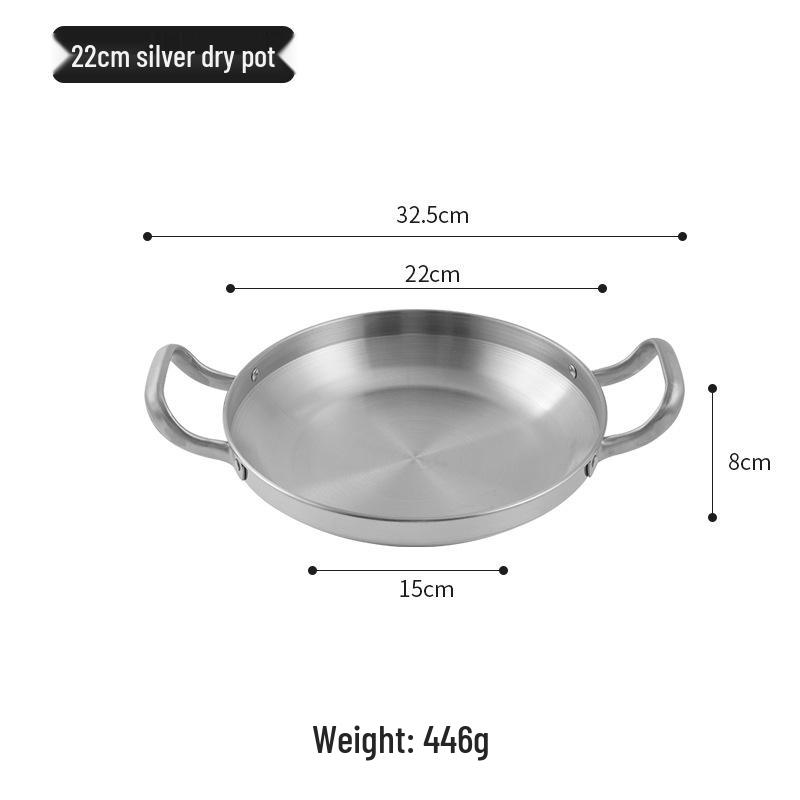 Korean Stainless Steel Double-Ear Hot Pot for Seafood and Rice