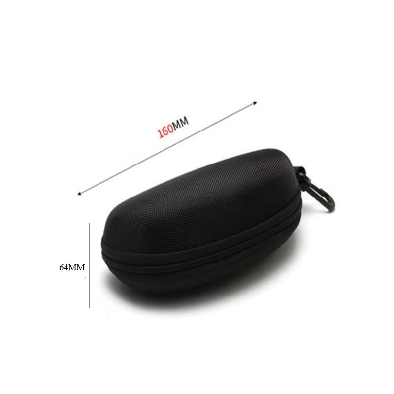 Portable Zippered Eyeglass Case Carabiner Clip Holder,Durable Hard Shell Protective Pouch,Men Women Outdoor Flashlight Storage