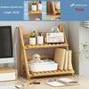 Бамбуковая стойка для хранения канцелярских принадлежностей и офисных многофункциональных мелочей с несколькими ярусами, простая и универсальная книжная полка