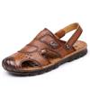 2025 Summer Shoes Mens Genuine Leather Sandals Flat Non-slip Summer Holiday Cowhide Male Footwear