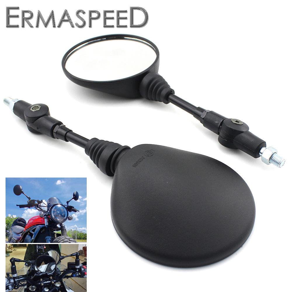Универсальные круглые зеркала для мотоцикла, 10 мм, складное зеркало заднего вида для квадроцикла, регулируемый на 360 ° руль, скутер, байк, боковая сторона