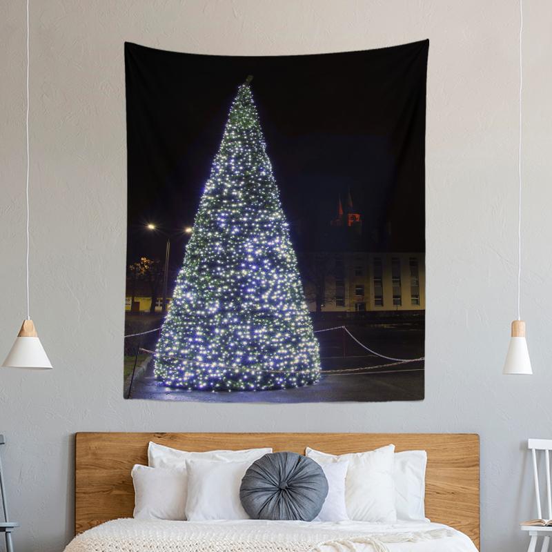 Christmas Tree Decoration Printed Pattern Tapestry Home Living Room Bedroom Wall Decoration Background Cloth Tapestry 230x180cm