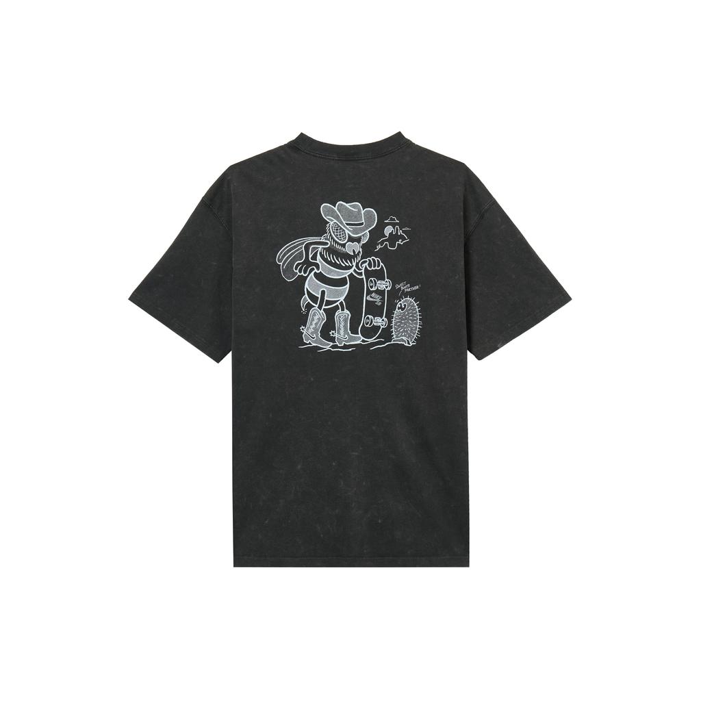 Nike SB T Shirts Men's Gray Black Crew Neck Moderate HV1307-045