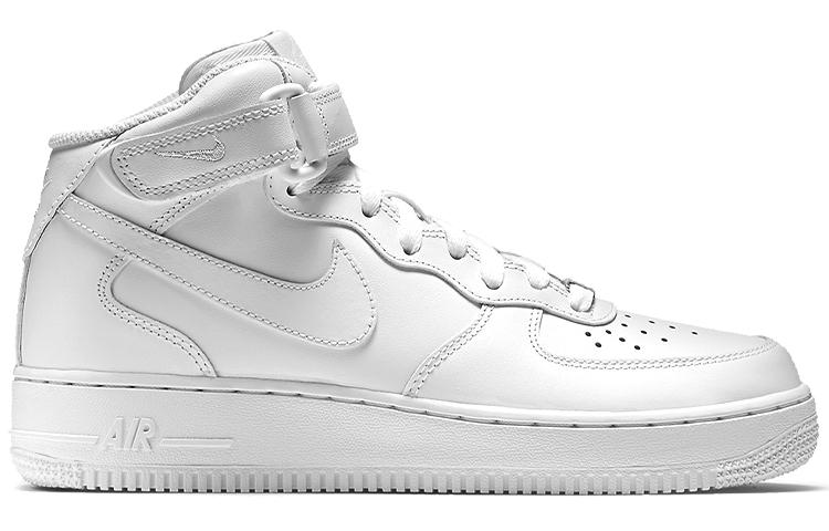 Nike Nike Air Force 1 Mid 07 Кожаные 'Triple White' Женские 366731-100