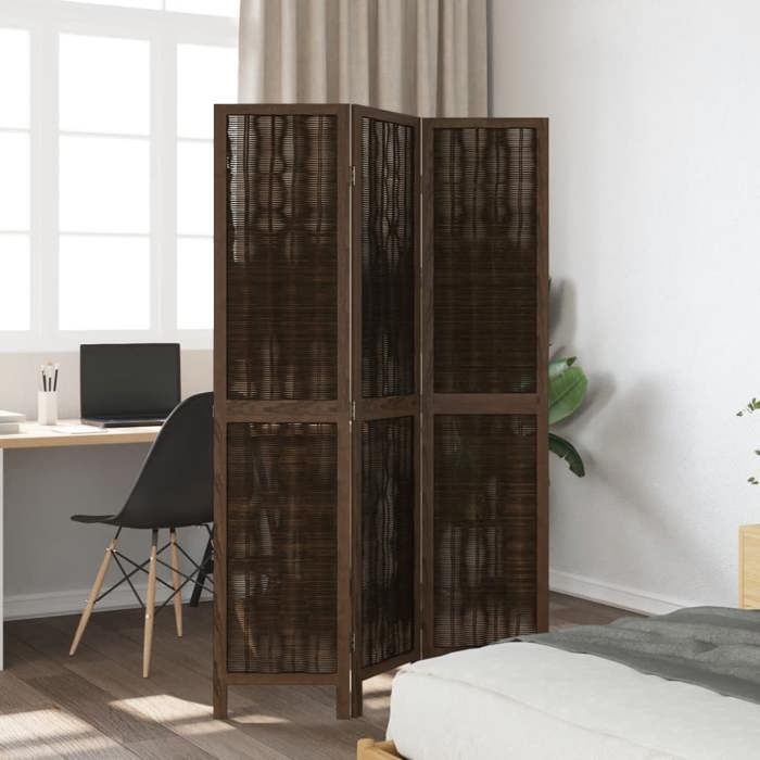 VidaXL Room Divider 3 Panels, Room Separator, Privacy Screen, Bedroom Living Room Screen, Dark Brown 358654