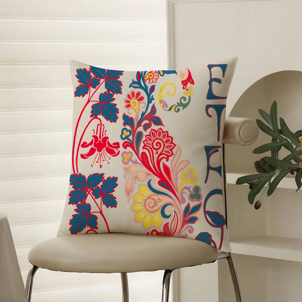 Наволочка Etro с цветочным узором из кешью, натуральная, комфортная, для дивана-кровати, шелковисто-элегантная, с потайной молнией, декоративный чехол для подушки