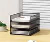 3 Tiers A3 Metal Document Tray Tabletop Storage Rack Metal Mesh Letter Tray Letter Case File Rack Tabletop Storage Copy Paper Storage Schools