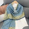 2024 Four Seasons Universal Thin Cotton And Hemp Sunscreen Silk Scarf Shawl Dual Purpose External Air Conditioning Room Neck Protection
