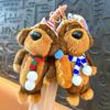Брелок Подвеска Плюшевая Кукла Собака Шарм Брелок с Шапками Свитерами Шарфами Рюкзаками Ключи Подвеска Подарочный Аксессуар