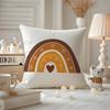 Rainbow Print Cushion Cover Antidustmite Pillowcase Invisible zipper silky short plush Sofa cushion cover
