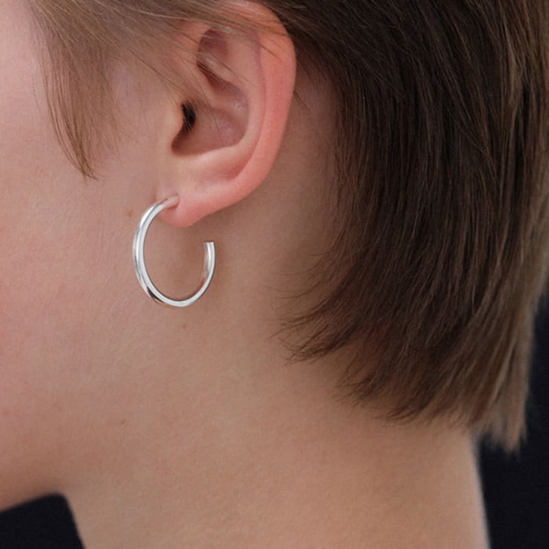 Another Layer Day Hoop Earring (silver925)