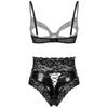 Женский комплект сексуального нижнего белья с открытой чашкой, бюстгальтер без косточек без косточек и трусики-стринги