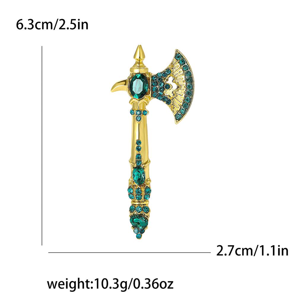 Personalized Creative Alloy Rhinestone Axe Brooch Domineering Retro Men'S Suit Coat Corsage Jewelry Pin