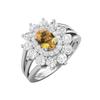 6X4MM Oval Citrine Gemstone 925 Sterling Silver Halo Split Shank Ring