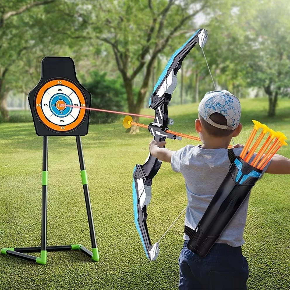 Glowing Bows LED Shooting Set For Kids Target 20 Arrows Toy