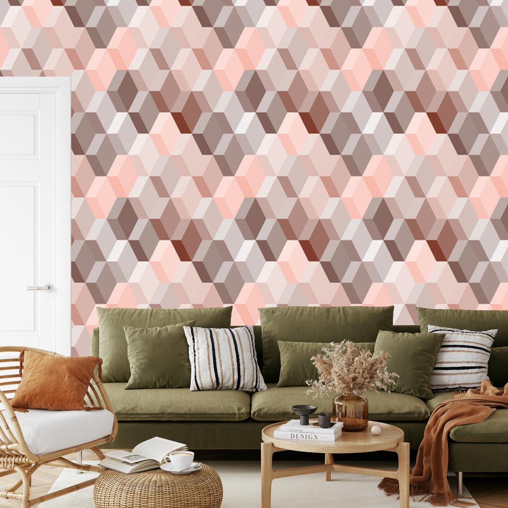 3D Wallpaper Modern Geometric Pattern for Living Room and Bedroom 50x1000