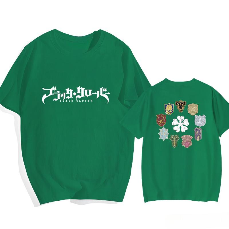Аниме футболка с принтом узора Чёрный Клевер Уличная Высококачественная Повседневная Футболка Аниме Футболка Топы Футболка Оверсайз Мужская Одежда