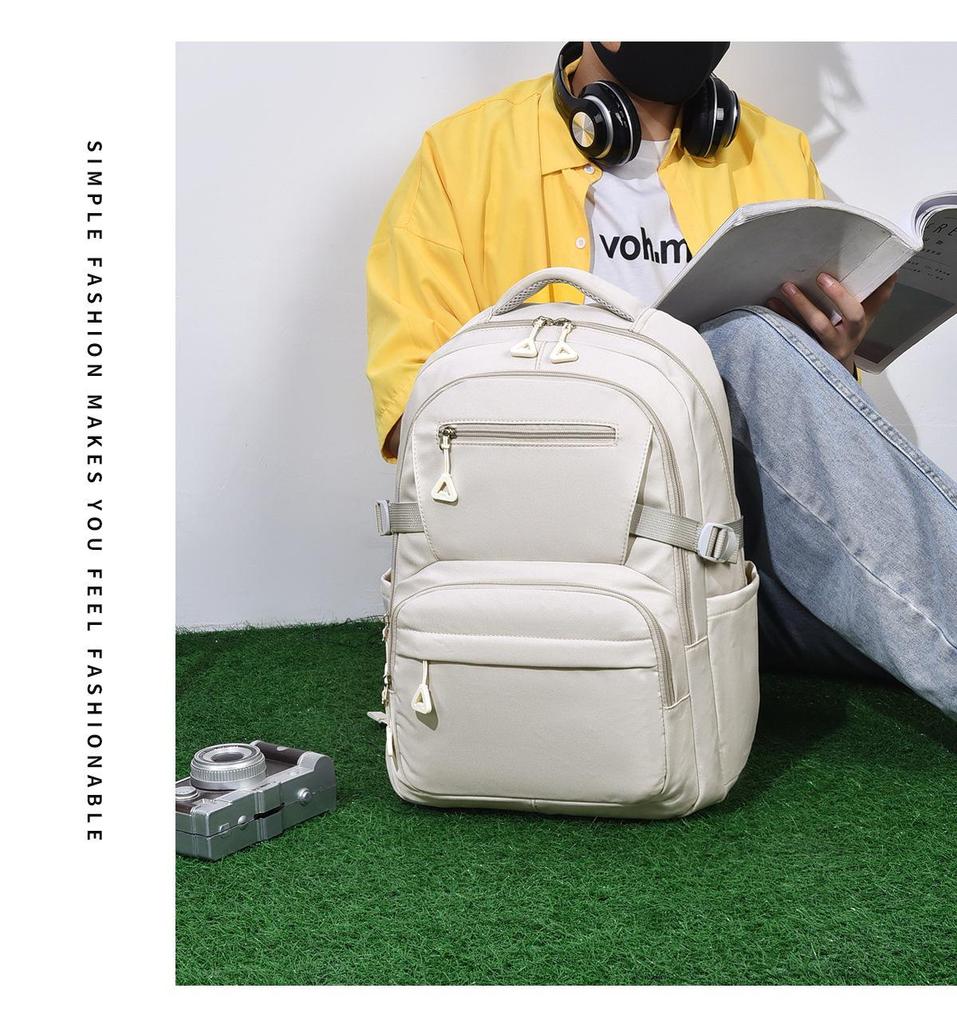 Korean Style Large Capacity Student Backpack - Simple Design for Junior High and College Students