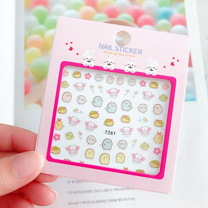 Милые наклейки для дизайна ногтей в японском и корейском стиле для девочек: Самоклеящиеся наклейки для татуировок своими руками