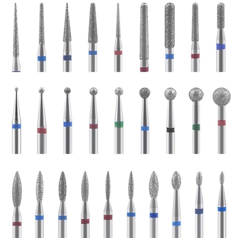 30 шт. алмазные фрезы для ногтей, фрезы с заусенцами для пилочек для ногтей, сверла для очистки кутикулы, аппарат для маникюра, художественные инструменты
