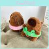 Swimming Capybara Circle Plush Keychain Doll Pendant Bag Decoration Gift Kids