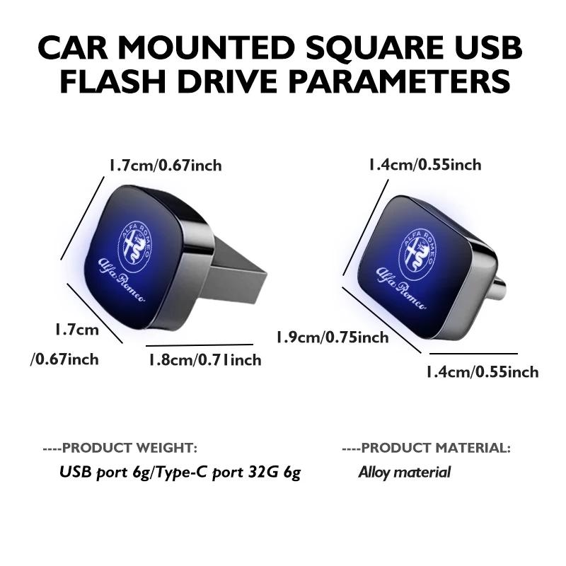 Автомобильные наклейки Для Alfa Romeo Автомобильный USB-накопитель 64 ГБ 32 ГБ 16 ГБ Флешка Подарок Для Alfa Romeo Giulia 147 Mito 156 159