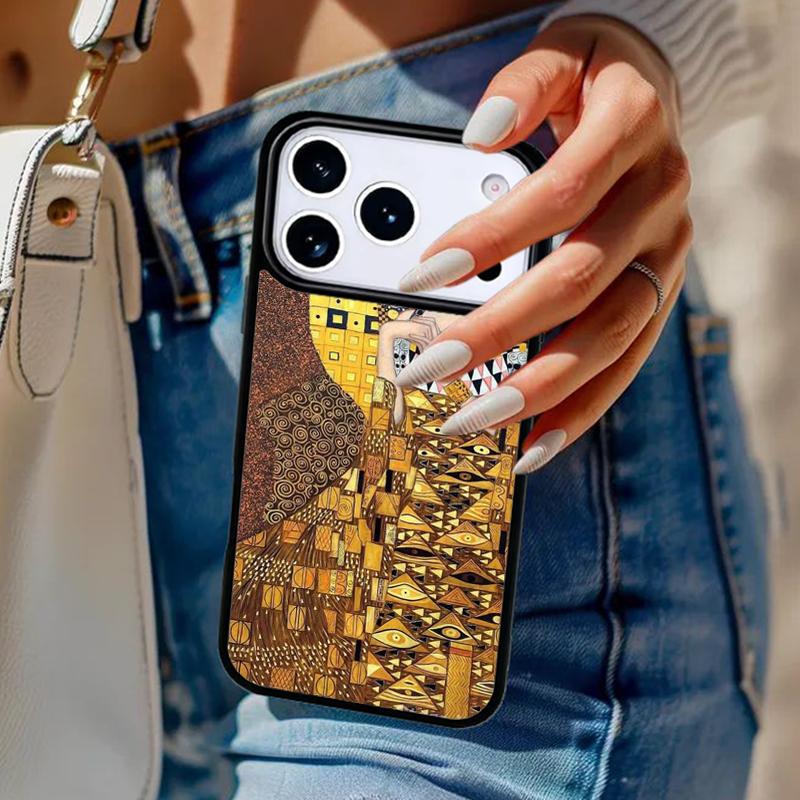 Чехол для телефона «Поцелуй» Густава Климта Для iPhone 17 Air 14 15 13 12 Max Чехол Для Apple 16e 11 Pro Max Plus Coque
