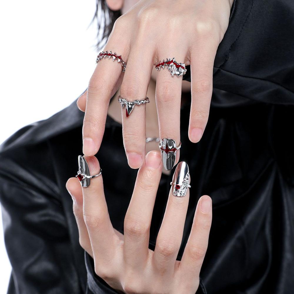 Jewelry Chain Joint Ring Finger Nail Rings Women Opening Rings Rings Sets Protective Nail Rings