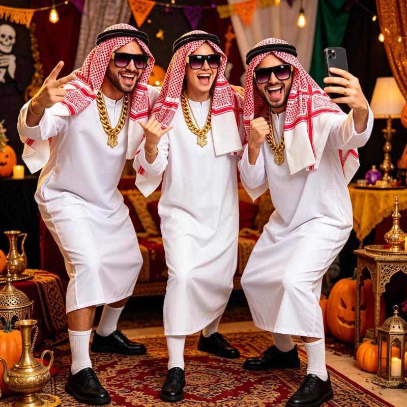 S-XL Halloween Cosplay Costume White Robe Set Arabian Style Party