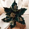 28 см Подвесной Блестящий Рождественский Цветок Красивый DIY Искусственный Рождественский Цветок Уникальный Симуляция Ручной Работы Цветы Оформление Мероприятия