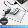 2.5 Inch Transparent HDD Case Caddy Box SSD SATA To USB 3.0 Adapter External Hard Drive Disk Case High-Speed HDD Enclosure for Laptop